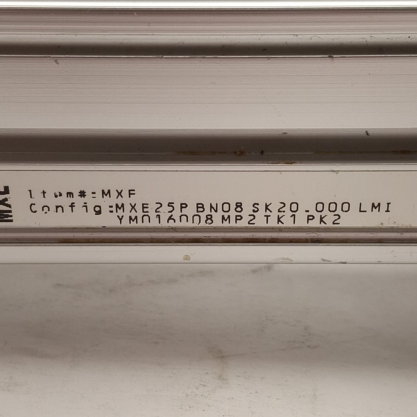 Used Tolomatic MXE25PBN08SK20 Linear Actuator, 1/8in Lead, 20in Stroke, 449lbf Load