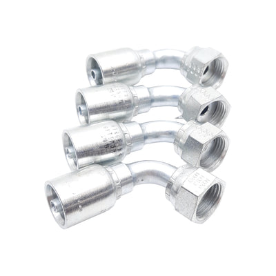 New Lot of 4 Danfoss 4TA6FRB4 Crimp Fitting 90°, 1 1/16" Female ORS Swivel, -04 Hose