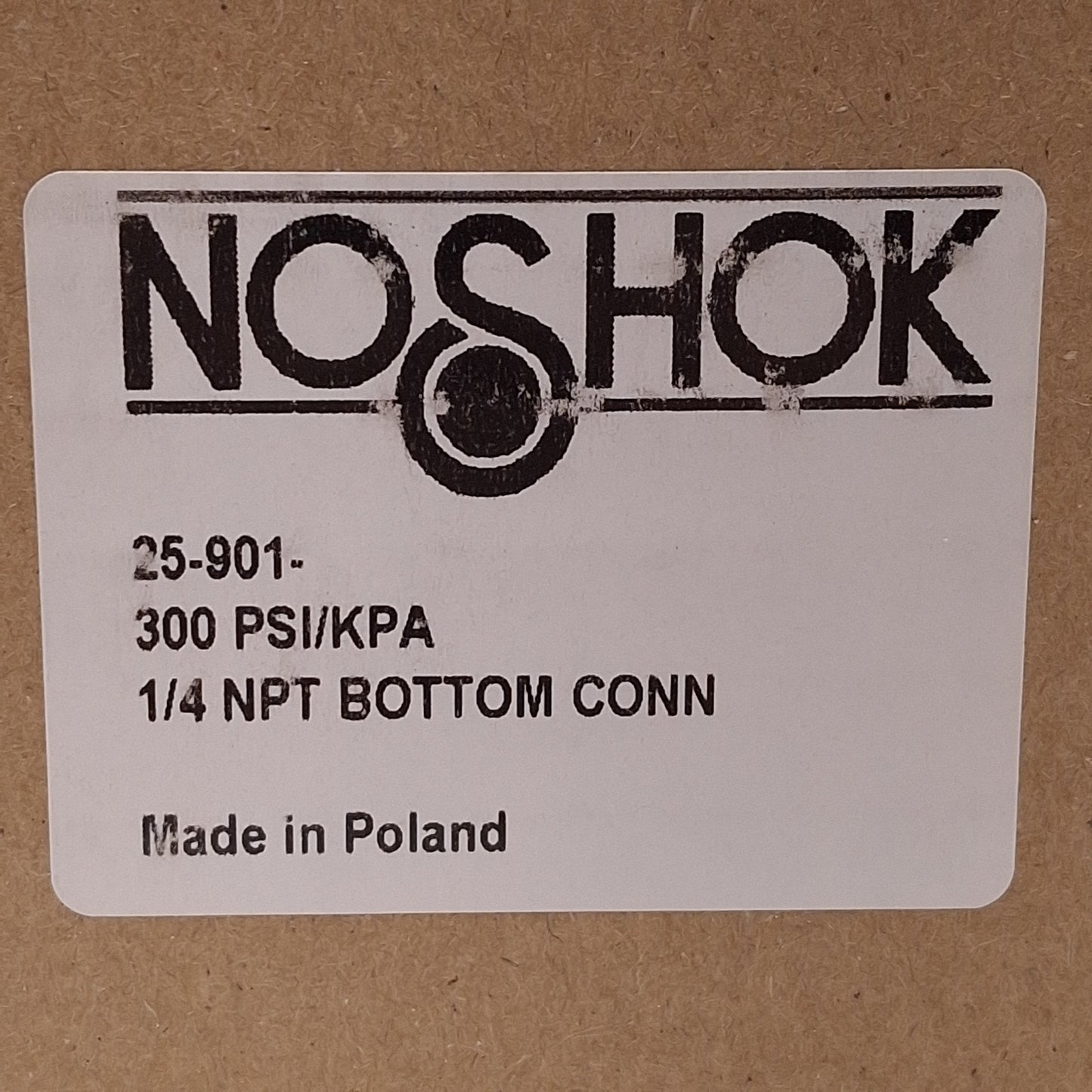 New NOSHOK 25-901-300-PSI/KPA Pressure Gauge, ø2-1/2in, 0-300PSI, 1/4in NPT