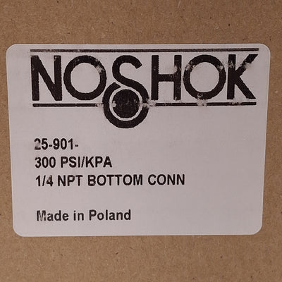 New NOSHOK 25-901-300-PSI/KPA Pressure Gauge, ø2-1/2in, 0-300PSI, 1/4in NPT