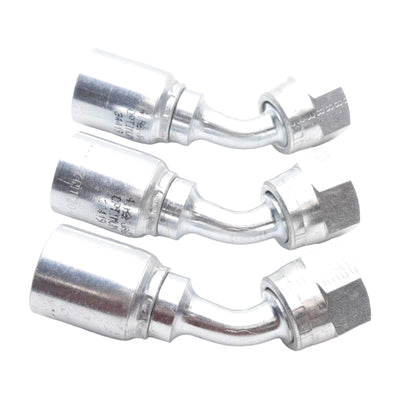 New Lot of 3 Danfoss 4TA8FJA6 Crimp Fitting 45°, 7/8" JIC/37° Female Swivel -06 Hose