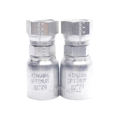 New Lot of 2 Danfoss 4TA6NR6 Crimp Fitting, 1 11/16in Female ORS, -06 Hose Dash Size