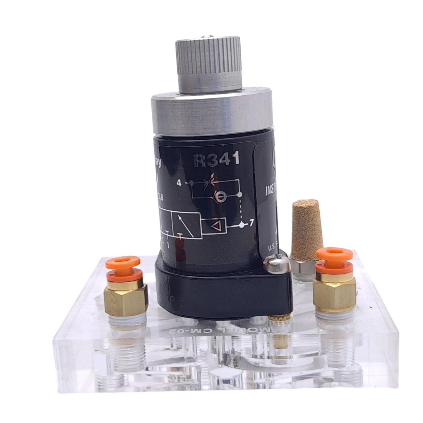 Used Clippard R-341 Minimatic Pneumatic Valve, 3-Way Delay Out, 250 L/min, 150PSIG