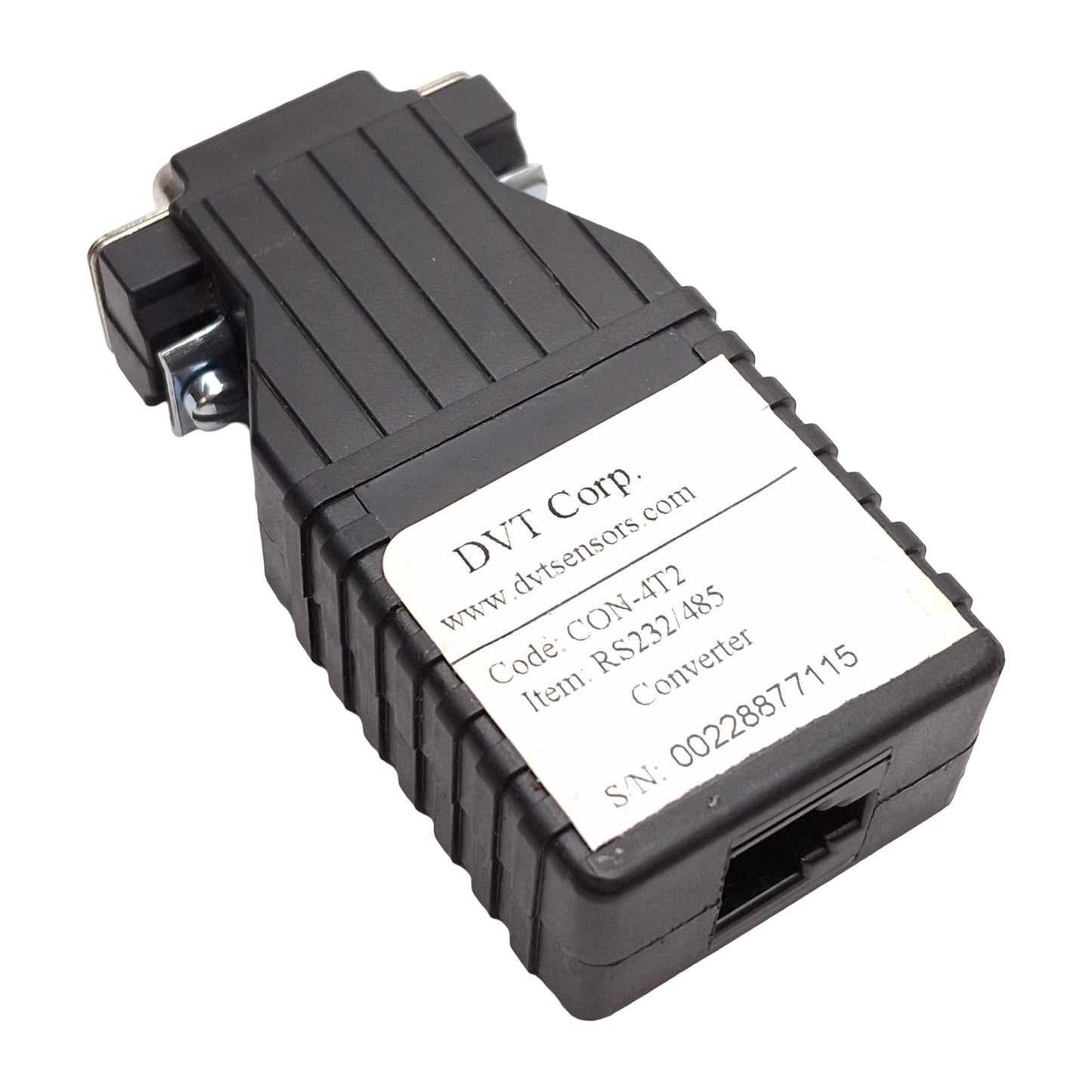 Used DVT Corp CON-4T2 RS-232 to RS-485 Converter, D-Sub 9-Pin Female to RJ-11 Port