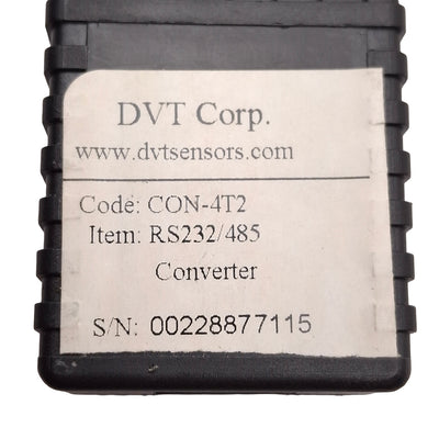 Used DVT Corp CON-4T2 RS-232 to RS-485 Converter, D-Sub 9-Pin Female to RJ-11 Port