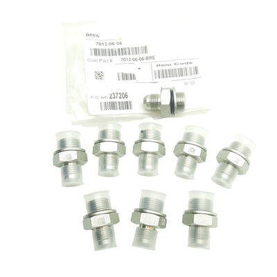 New Lot of 9 Brennan 7012-06-06 Adapters, Male JIC 37° 9/16" to 3/8" BSPP with ORR