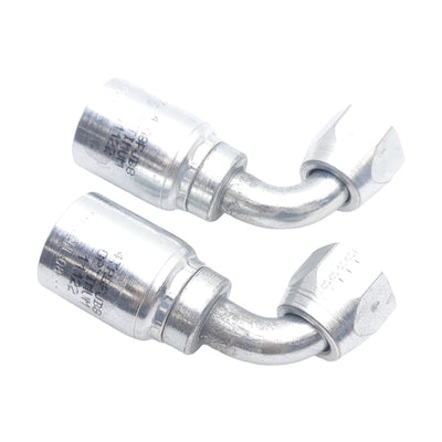New Lot of 2 Danfoss 4TA8FJB8 Crimp Fitting 90°, 3/4in Female JIC/37°, -08 Hose