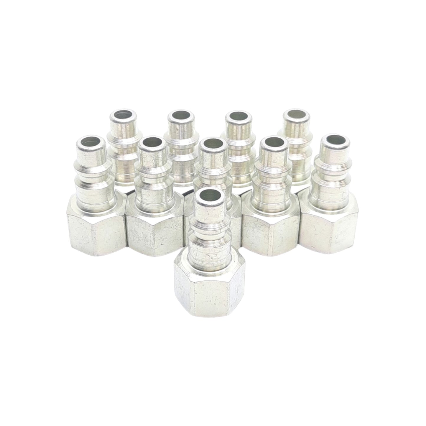 New Lot of 10 Dixon D3F3 Pneumatic Steel Plug, 3/8in Female NPTF, 500PSI, 3/8in Body