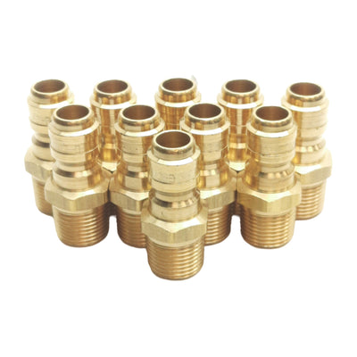 New Lot of 10 Dixon E3M3-B Hydraulic Brass Plug, 3/8in Male NPTF 3/8in Body, 2700PSI