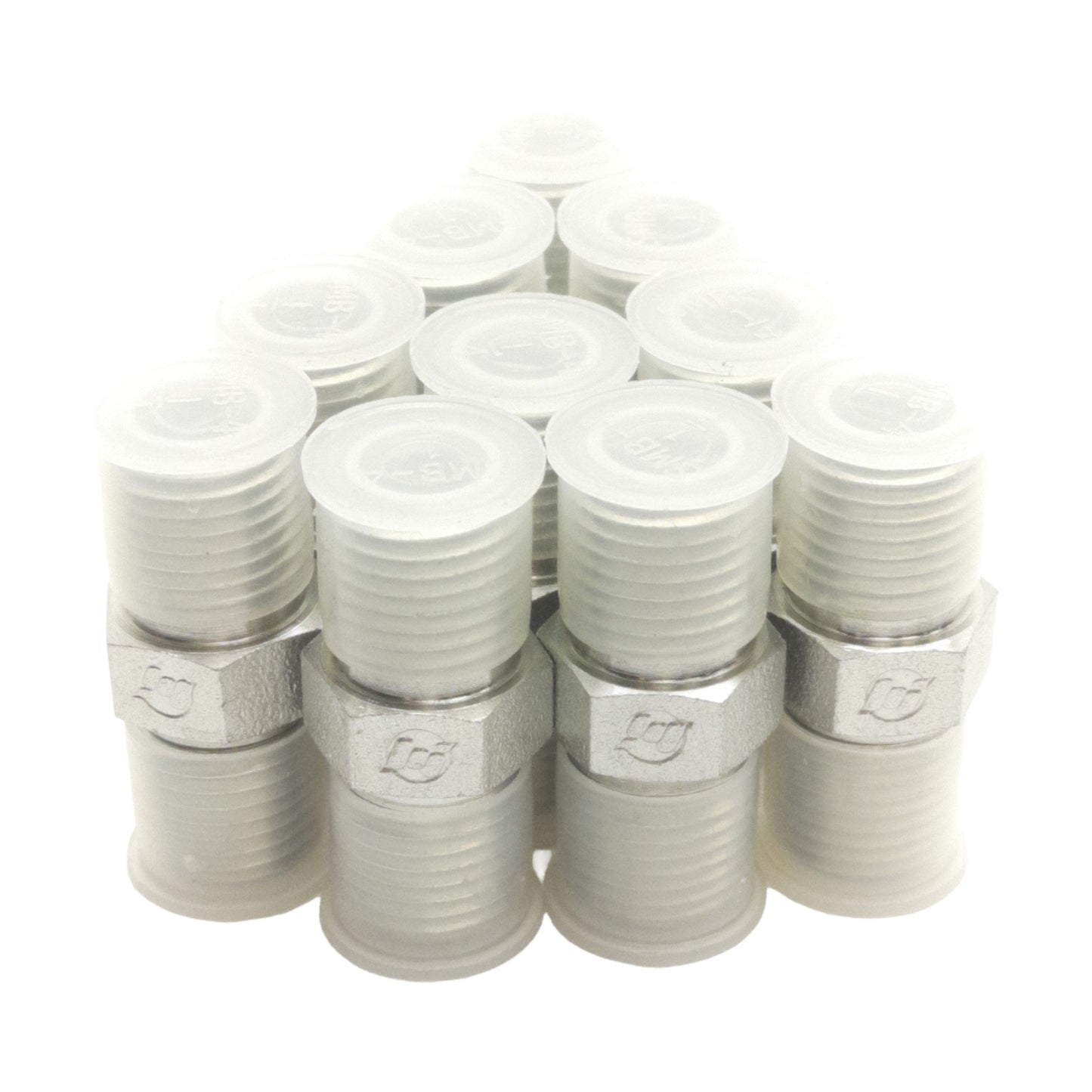 New Lot of 10 Brennan 5404-04-04 Straight Adapter, 2 x 1/4" Male Rigid NPTF, 6000PSI