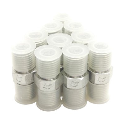 New Lot of 10 Brennan 5404-04-04 Straight Adapter, 2 x 1/4" Male Rigid NPTF, 6000PSI