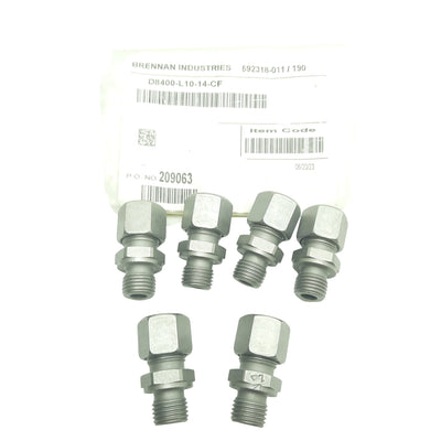 New Lot of 6 Brennan D8400-L10-14-CF DIN Straight Fitting M16x1.5 To M14x1.5 315 bar