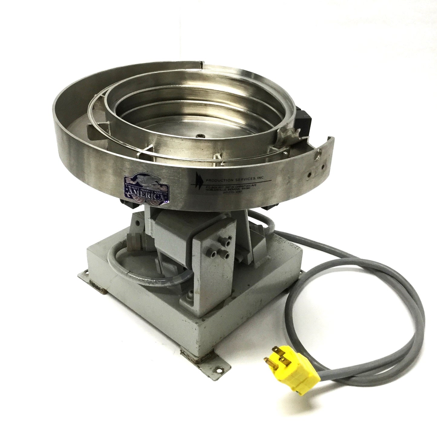 Used J & J Engineering Vibratory Bowl Feeder 18"w x 8"H, 2-Post, 120VAC