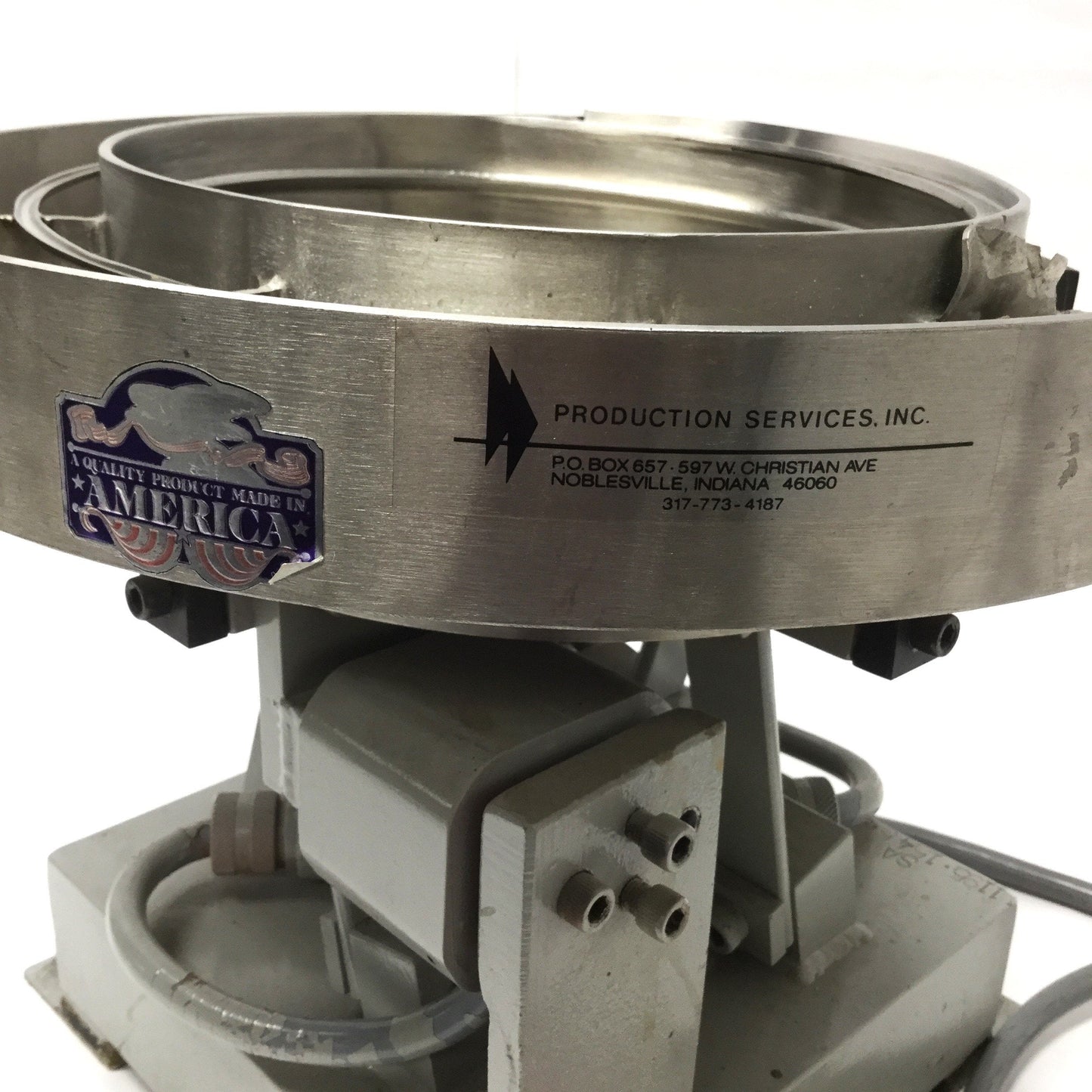Used J & J Engineering Vibratory Bowl Feeder 18"w x 8"H, 2-Post, 120VAC