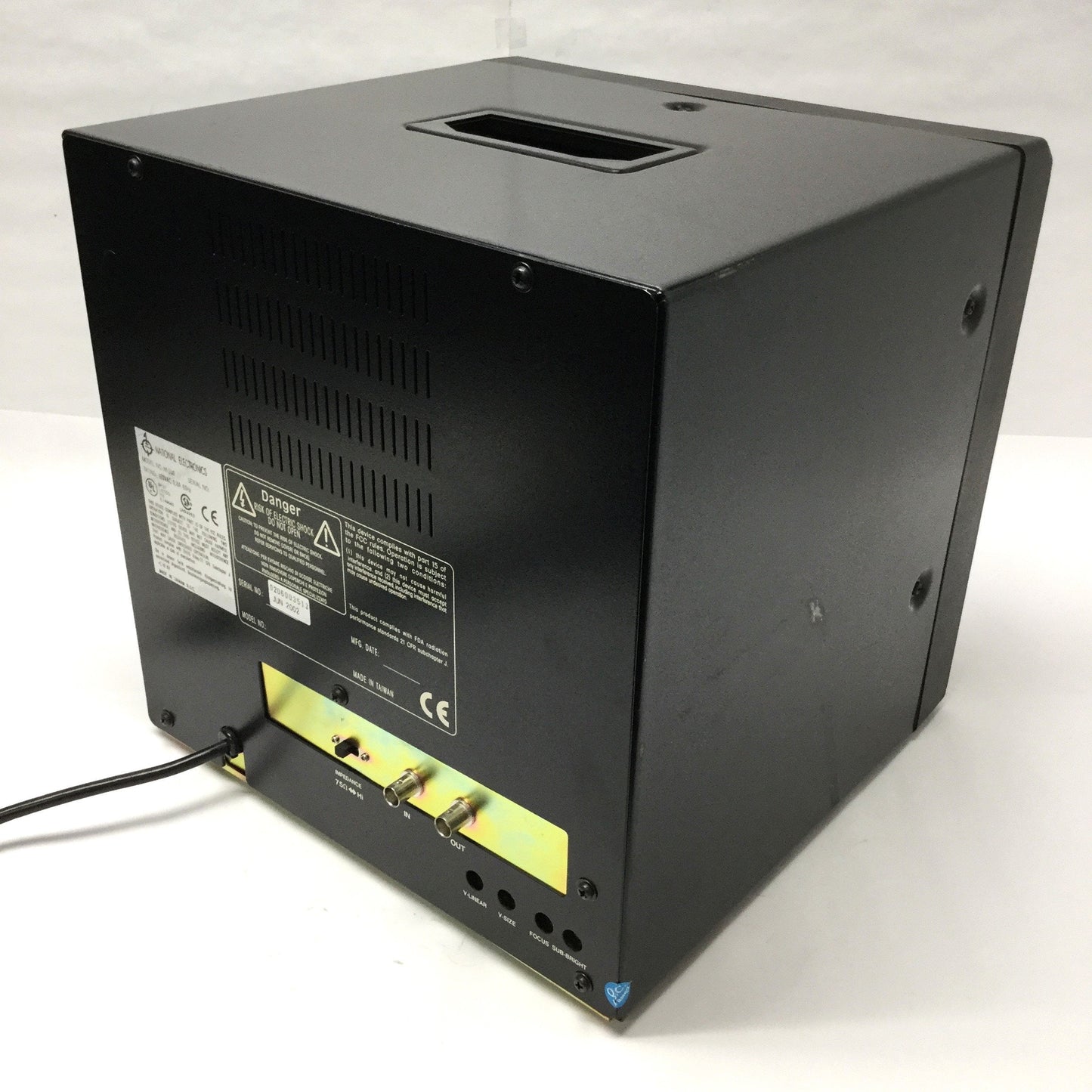 Used National Electronics M1200 Video Monitor BNC B&W CCTV Camera CRT 12" Screen