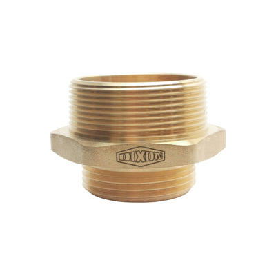 New Dixon DMH2015F Double Male Hex Nipple, 2in Male NPT, 1-1/2in Male NST(NH), Brass