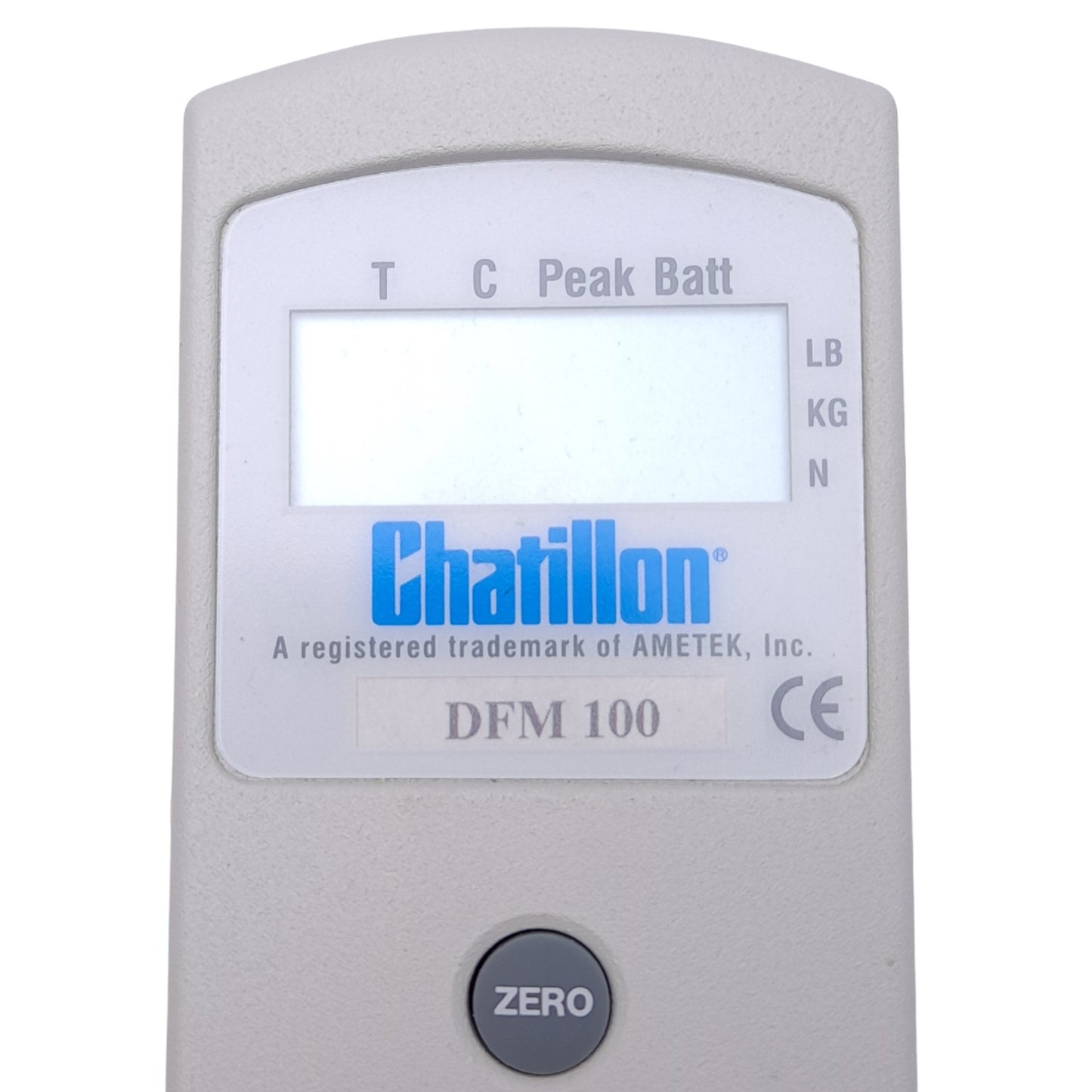Used Chatillon DFM 100 Digital Force Gauge, 100lbs Scale, 0.1lbs Resolution, 115-220V