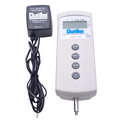 Used Chatillon DFM 100 Digital Force Gauge, 100lbs Scale, 0.1lbs Resolution, 115-220V
