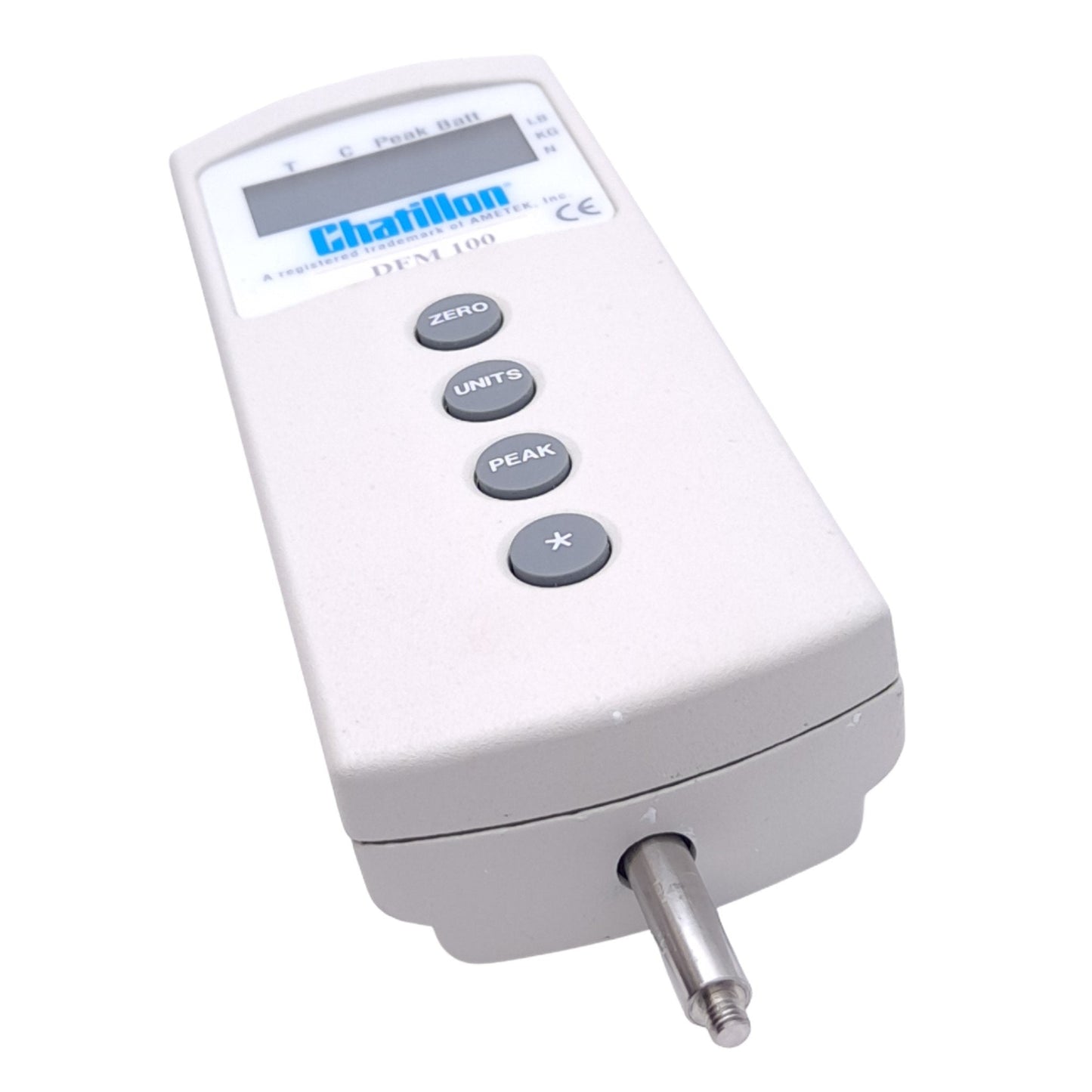 Used Chatillon DFM 100 Digital Force Gauge, 100lbs Scale, 0.1lbs Resolution, 115-220V