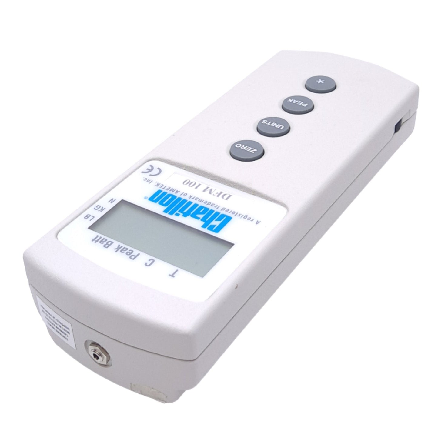 Used Chatillon DFM 100 Digital Force Gauge, 100lbs Scale, 0.1lbs Resolution, 115-220V