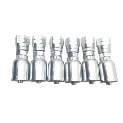 New Lot of 6 Danfoss FJ3094-0404S 1/4" Female SAE 45° Swivel To Dash -04 Crimp Fit