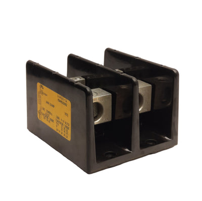 Used Cooper Bussman 16421-2 Power Distribution Block, 2-Pole, 1x6, 600V 310A