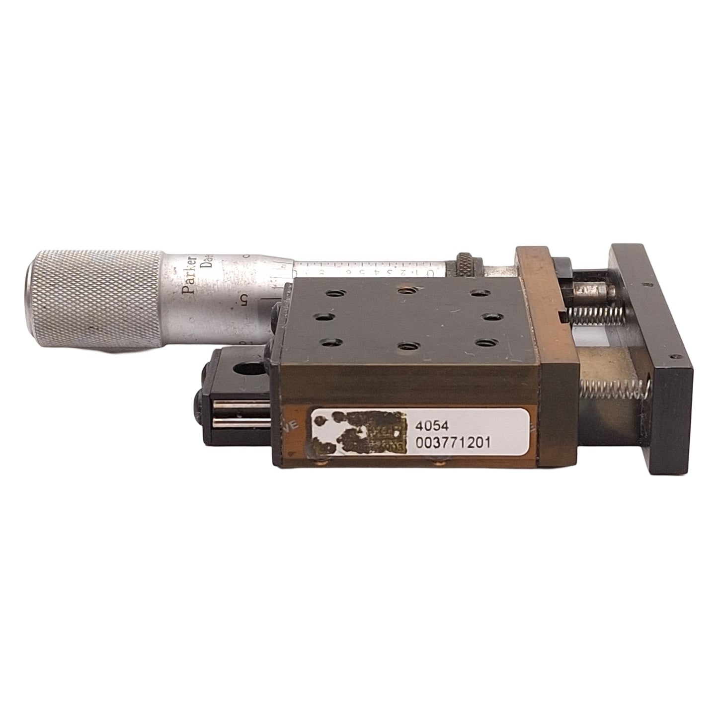 Used Parker 4054 Linear Positioning Stage, 1in Travel, 1.75x1.75in Table, 25lb Load