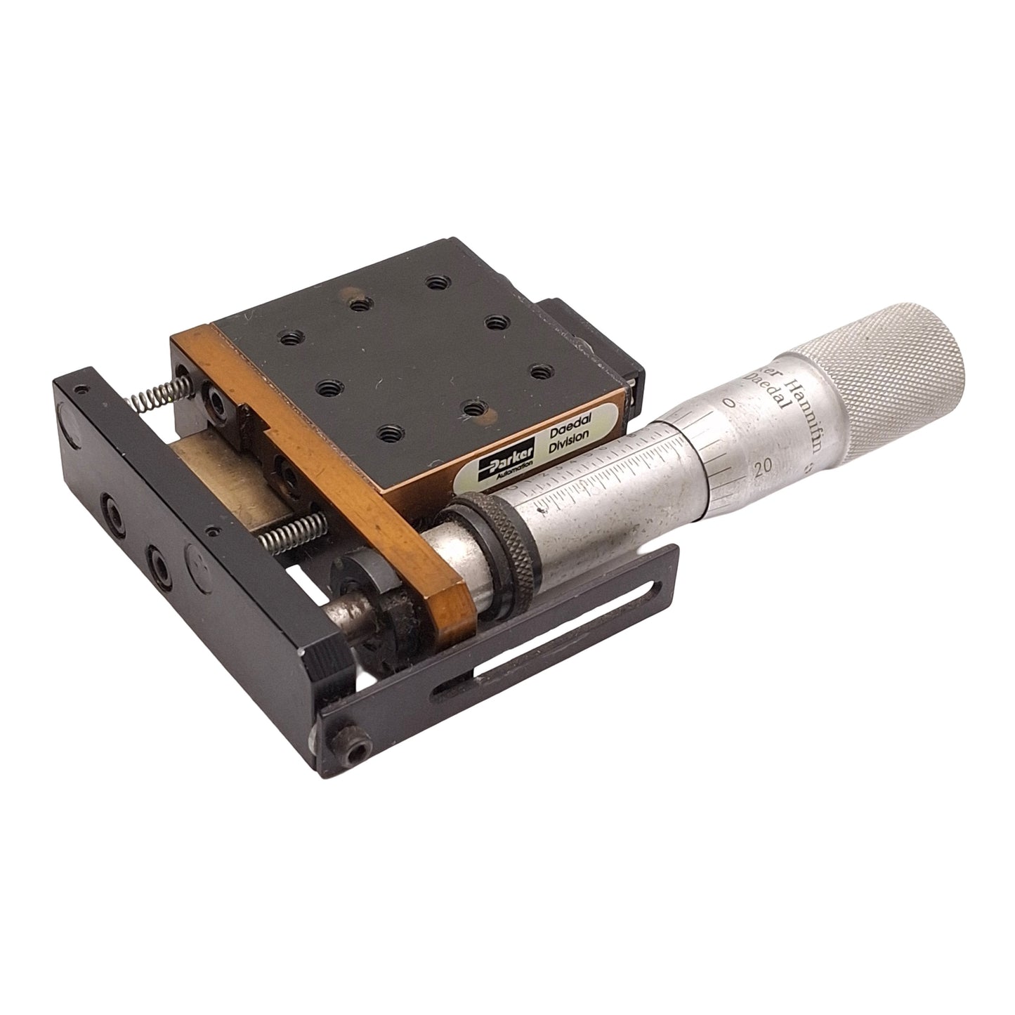 Used Parker 4054 Linear Positioning Stage, 1in Travel, 1.75x1.75in Table, 25lb Load