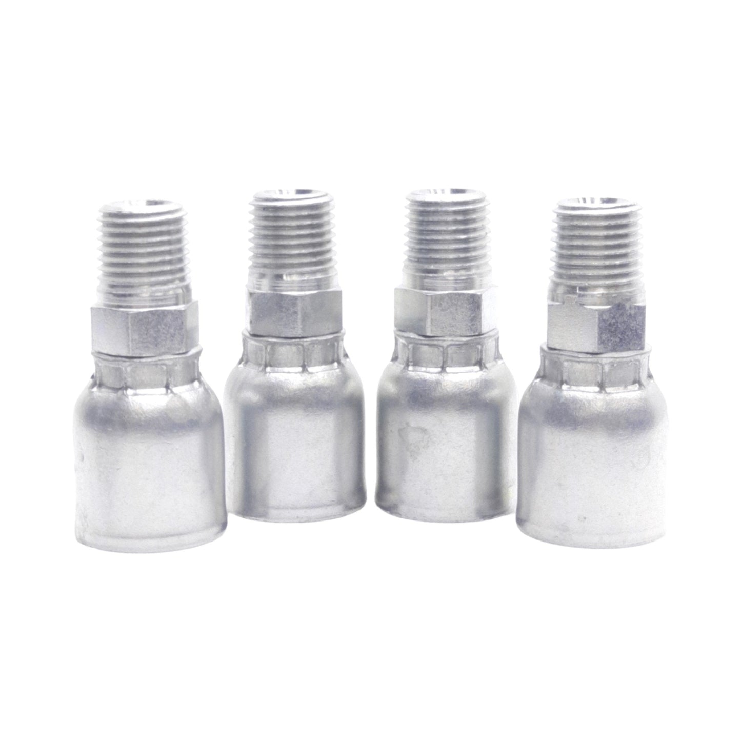New Lot of 4 Danfoss FJ3152-0406S Crimp Fitting, 1/4in Male NPT, -06 Hose Size