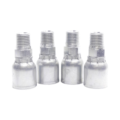 New Lot of 4 Danfoss FJ3152-0406S Crimp Fitting, 1/4in Male NPT, -06 Hose Size