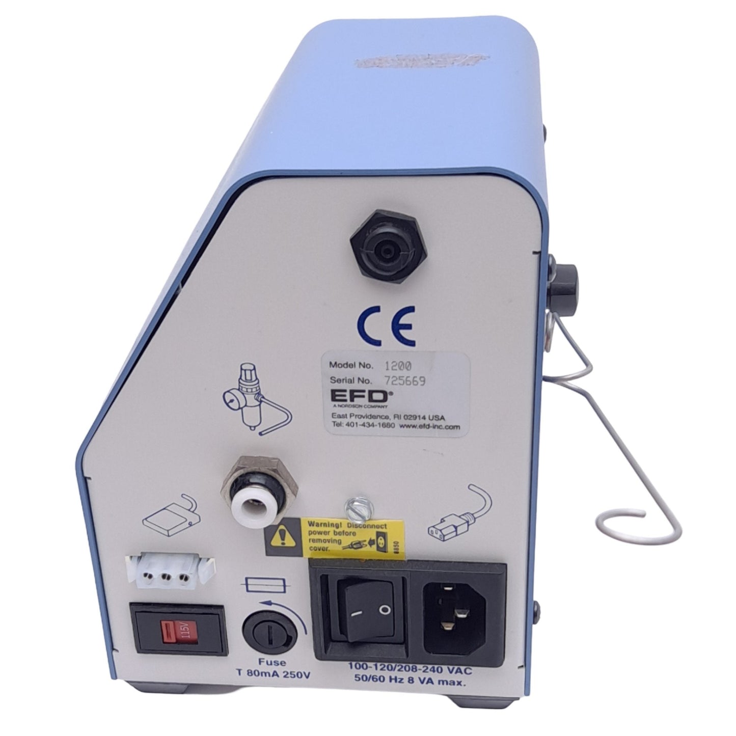 Used EFD 1200 Ultra Saver Fluid Dispenser, 100-240VAC, 250V 80mA Fuse, 6.9 bar Max