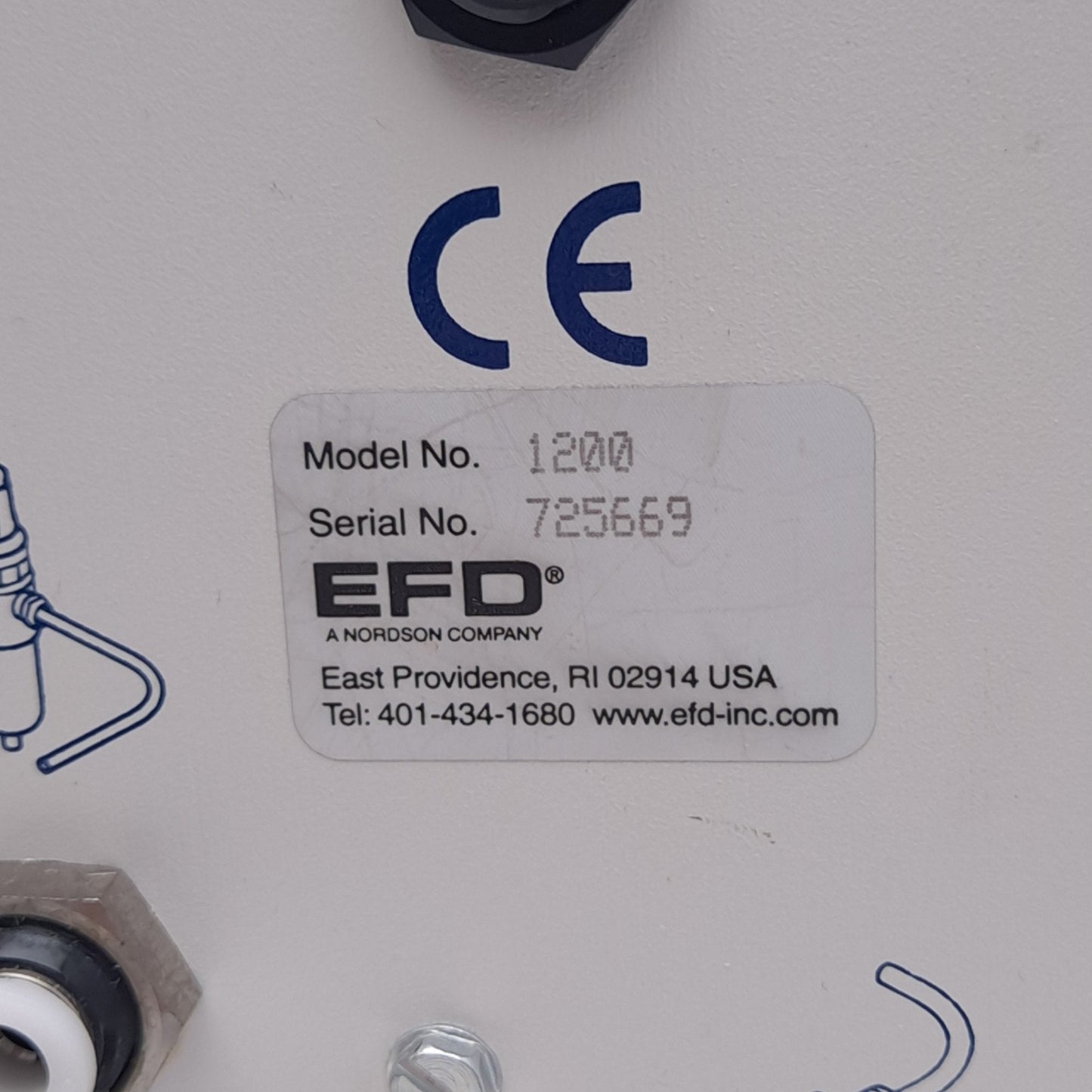 Used EFD 1200 Ultra Saver Fluid Dispenser, 100-240VAC, 250V 80mA Fuse, 6.9 bar Max