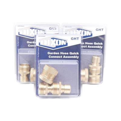 New Lot of 3 Dixon GHD-500QCK Hose Fitting 3/4in Male GHT x 3/4in Female GHT, 150PSI