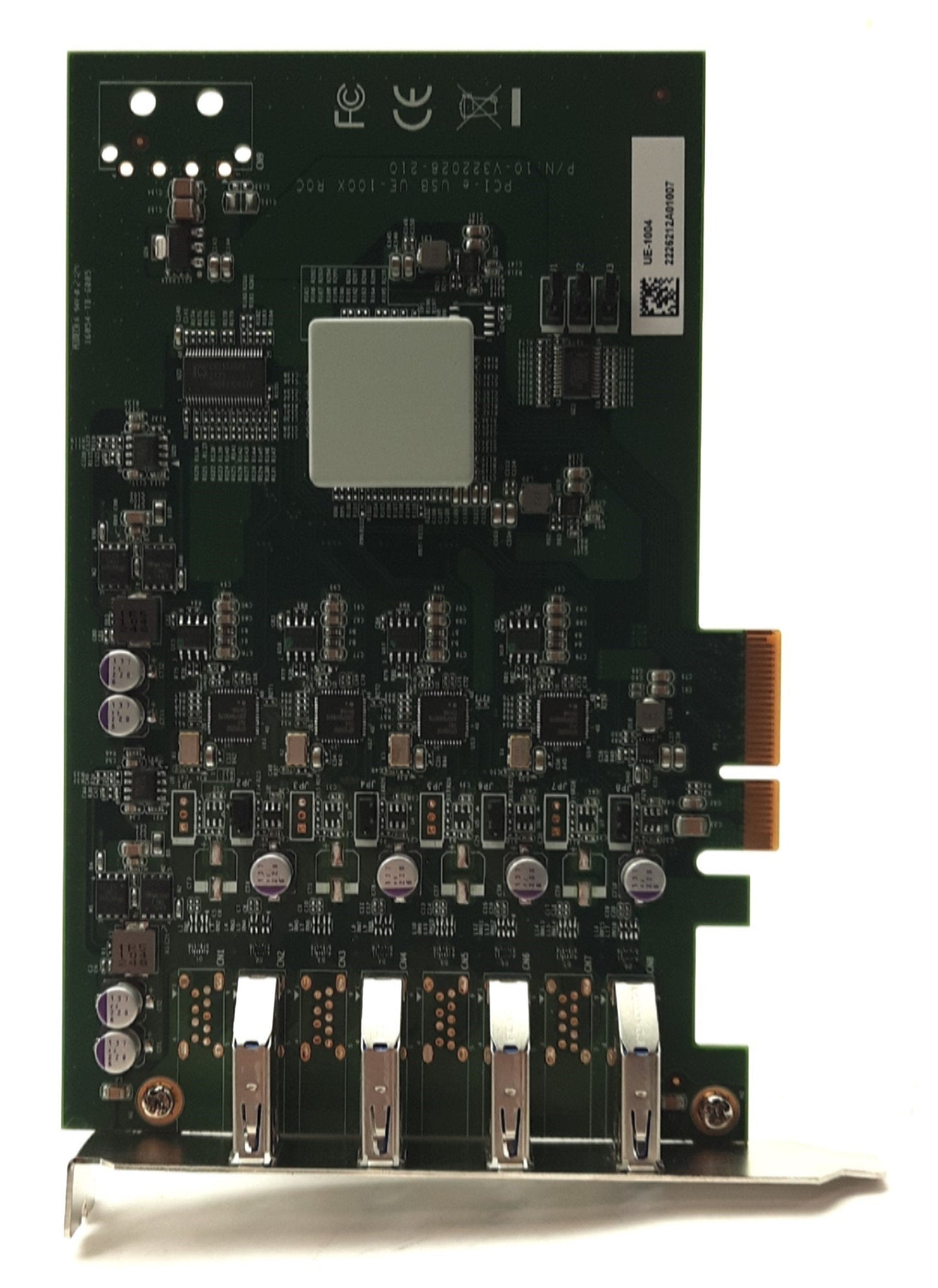 Used Vecow UE-1008 8-Port USB 3.0 Card, PCIe x4, 4x Renesas ?PD720202 Controllers