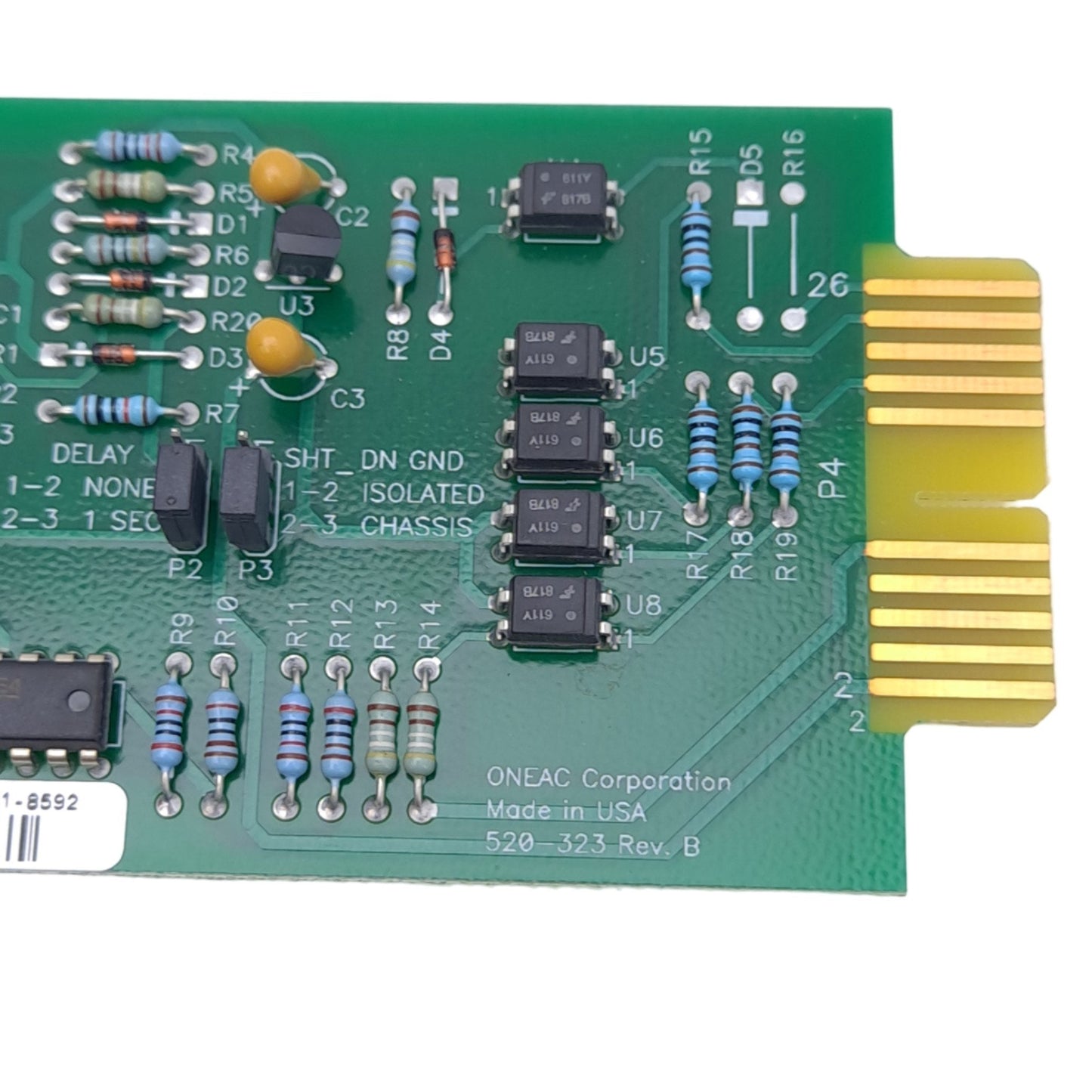 New ONEAC 310-398 520-323 Rev B Isolated Relay Circuit Board, 9-Pin D-Sub Port