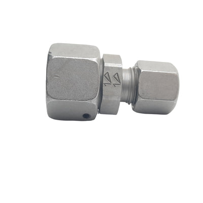 New Lot of 2 Brennan D6504-L15-L10 Reducer 24° Female DIN To DIN Tube Compression