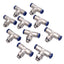 New Lot of 10 AIGNEP 87210-04-02 Swivel Tee, 1/4in P2C, 1/8in Universal, 2.0MPa Max