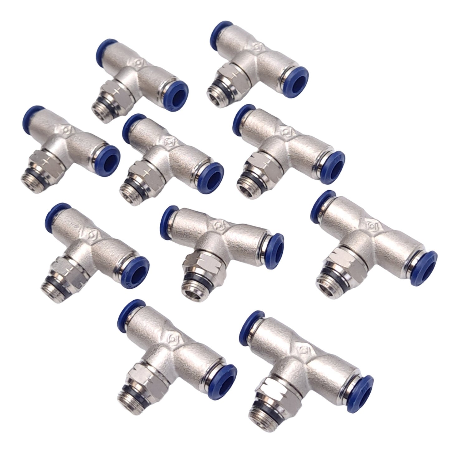 New Lot of 10 AIGNEP 87210-04-02 Swivel Tee, 1/4in P2C, 1/8in Universal, 2.0MPa Max