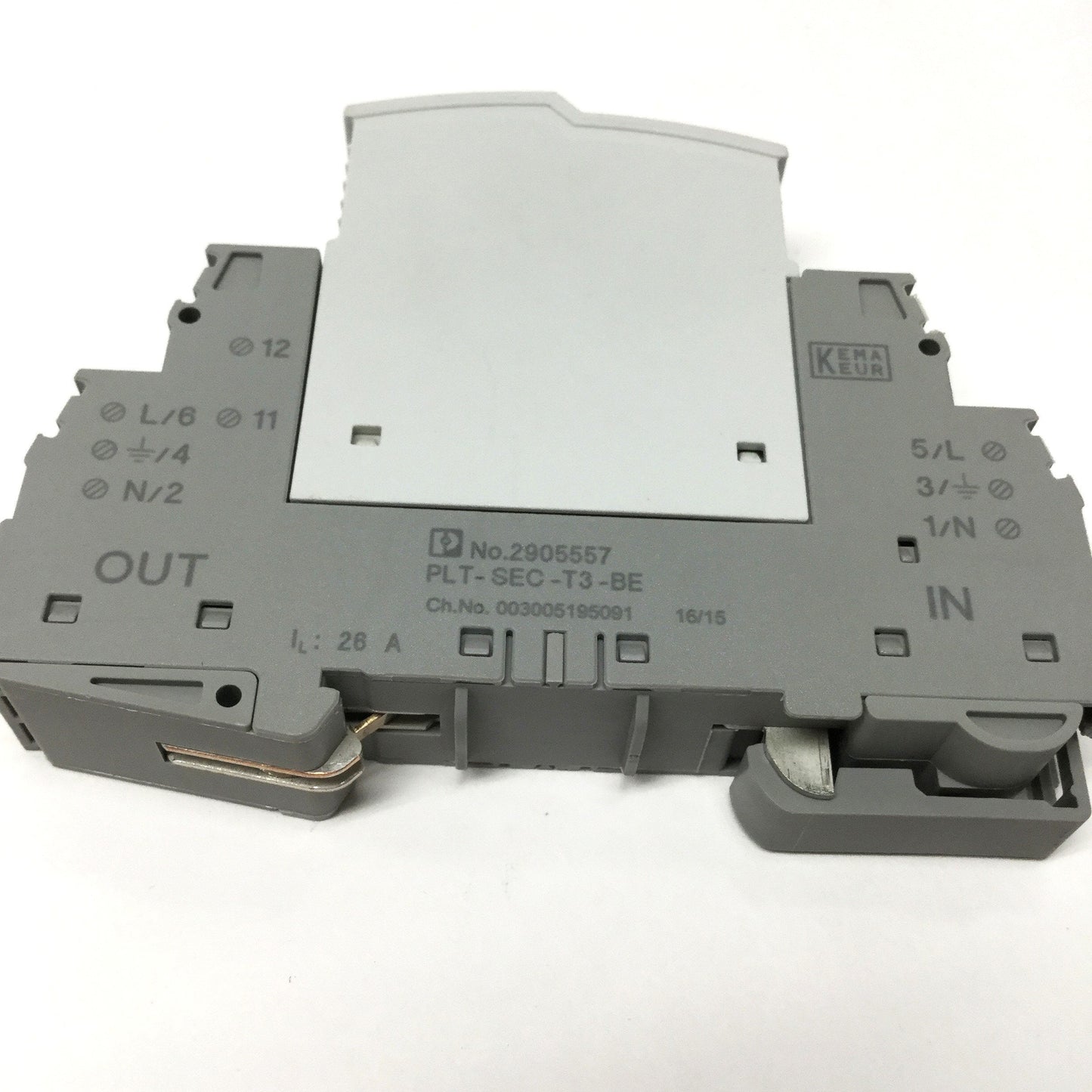 Used Phoenix PLT-SEC-T3-120-P Plugtrab Surge Protector 120V w/Socket 150V AC/DC, 26A