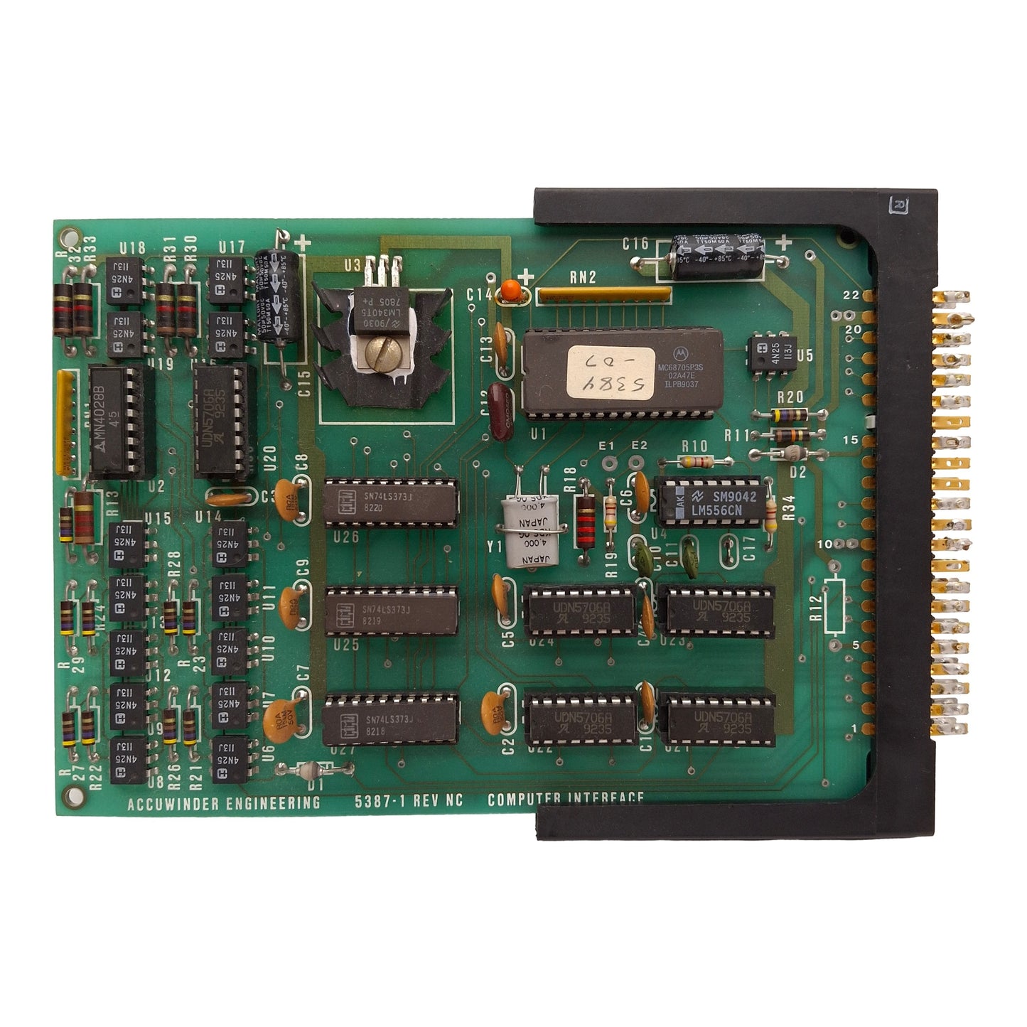 Used SYNEO 5387-1 Rev. NC Accuwinder Engineering Computer Interface Control Board