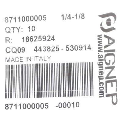 New Lot of 10 AIGNEP 87110-04-02 Swivel Elbow 90° ø1/4in P2C 1/8in Universal, 290PSI