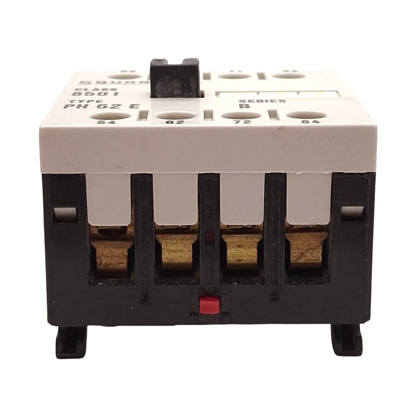 Used Square D 8501 PH 62 E Auxiliary Contact Block, 4-Pole, 2NC + 2NO, 600VAC 12A