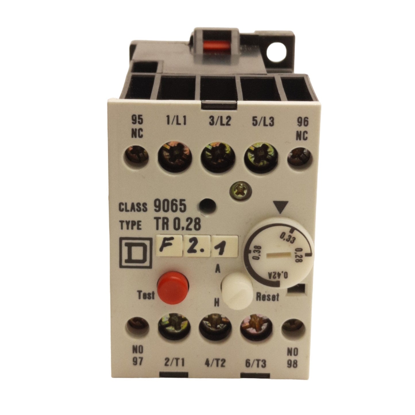 Used Square D 9065 TR2.8 Overload Relay, 2.8-4.3A , 3-Pole, NO/NC, 600VAC/300VDC