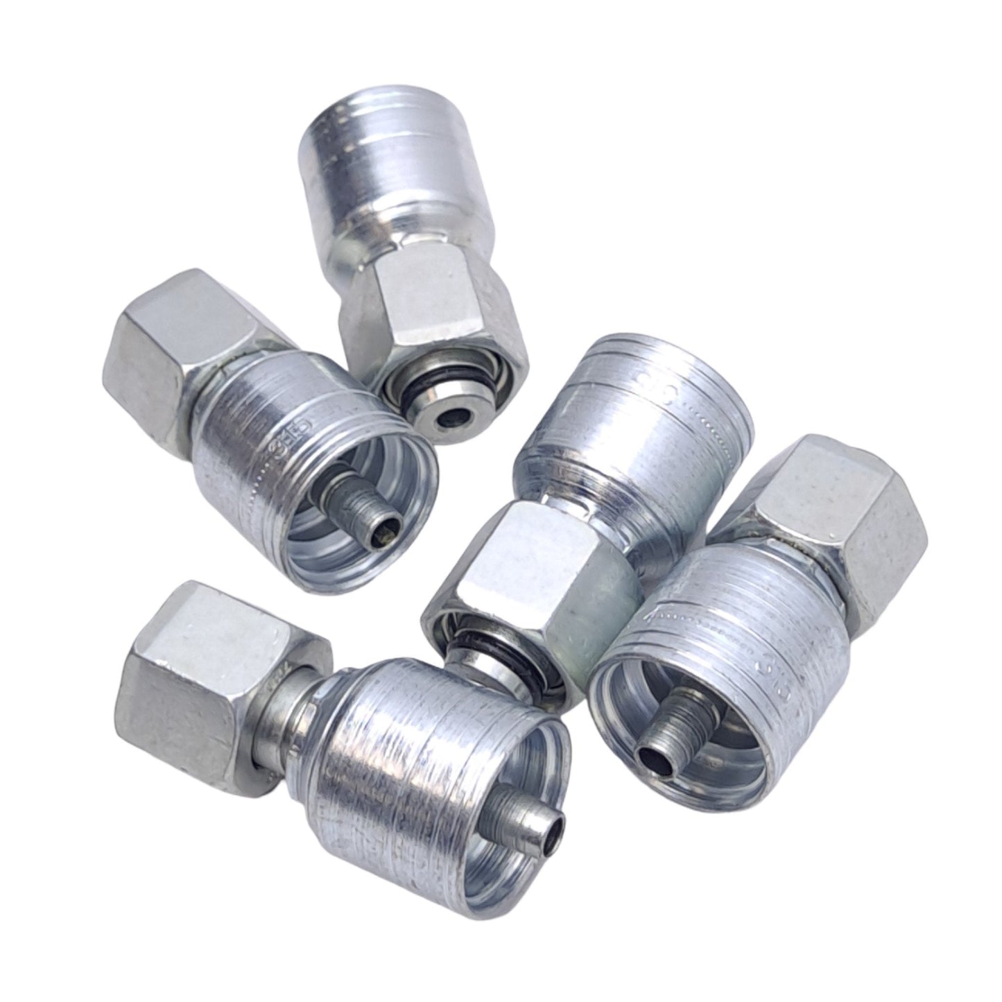 New Lot of 5 Danfoss 1A8DL4 Crimp Hose Fittings, 1/4in TTC DKO, -4 Hose, 5800 PSI