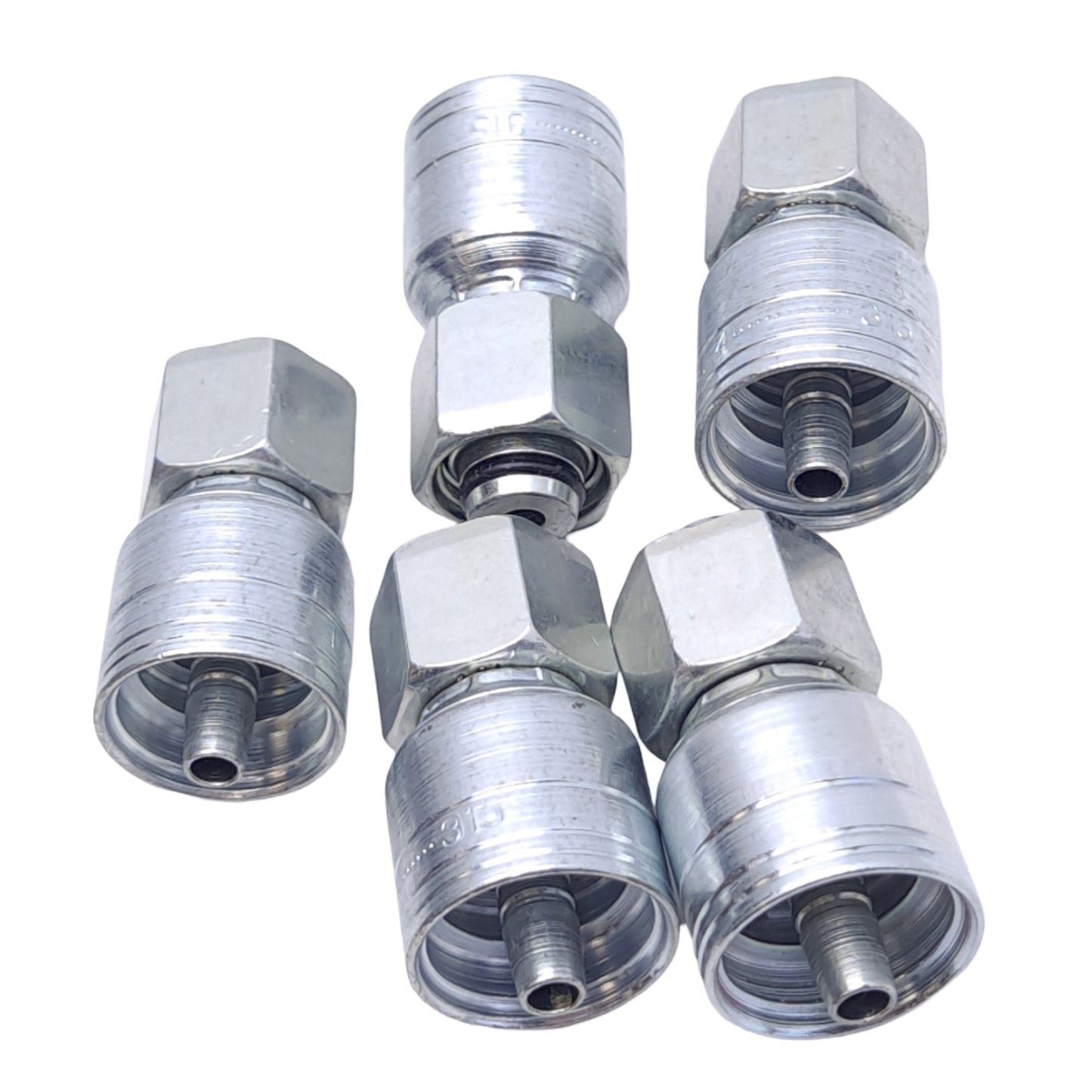 New Lot of 5 Danfoss 1A8DL4 Crimp Hose Fittings, 1/4in TTC DKO, -4 Hose, 5800 PSI