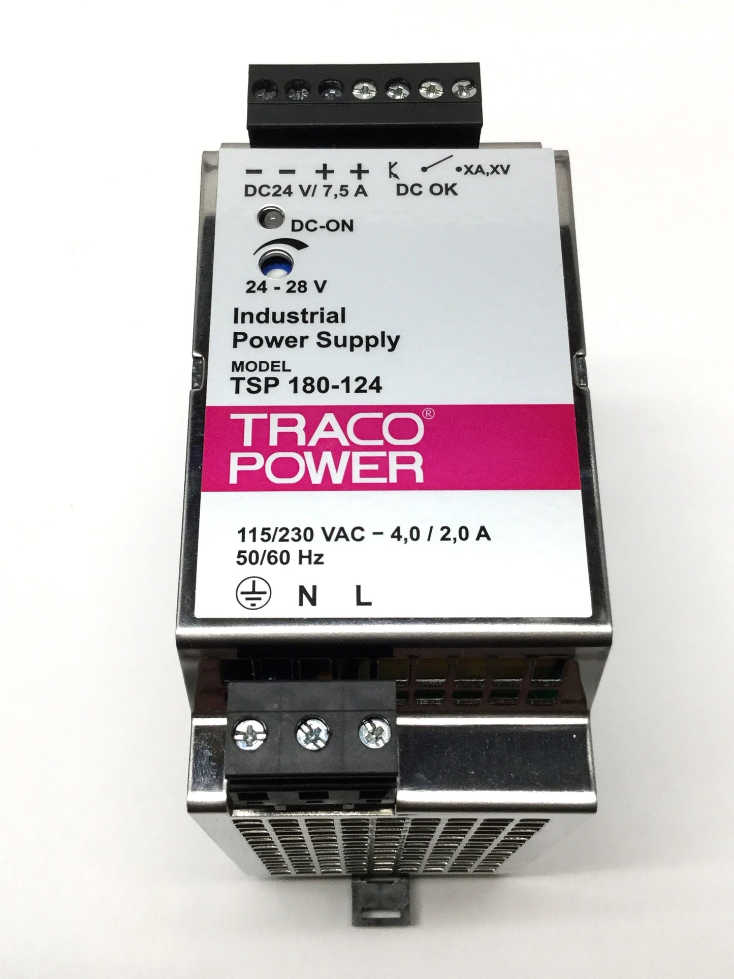 Used Traco Power TXL 025-24S Power Supply, 100-240VAC Input, 24VDC Output, 25W