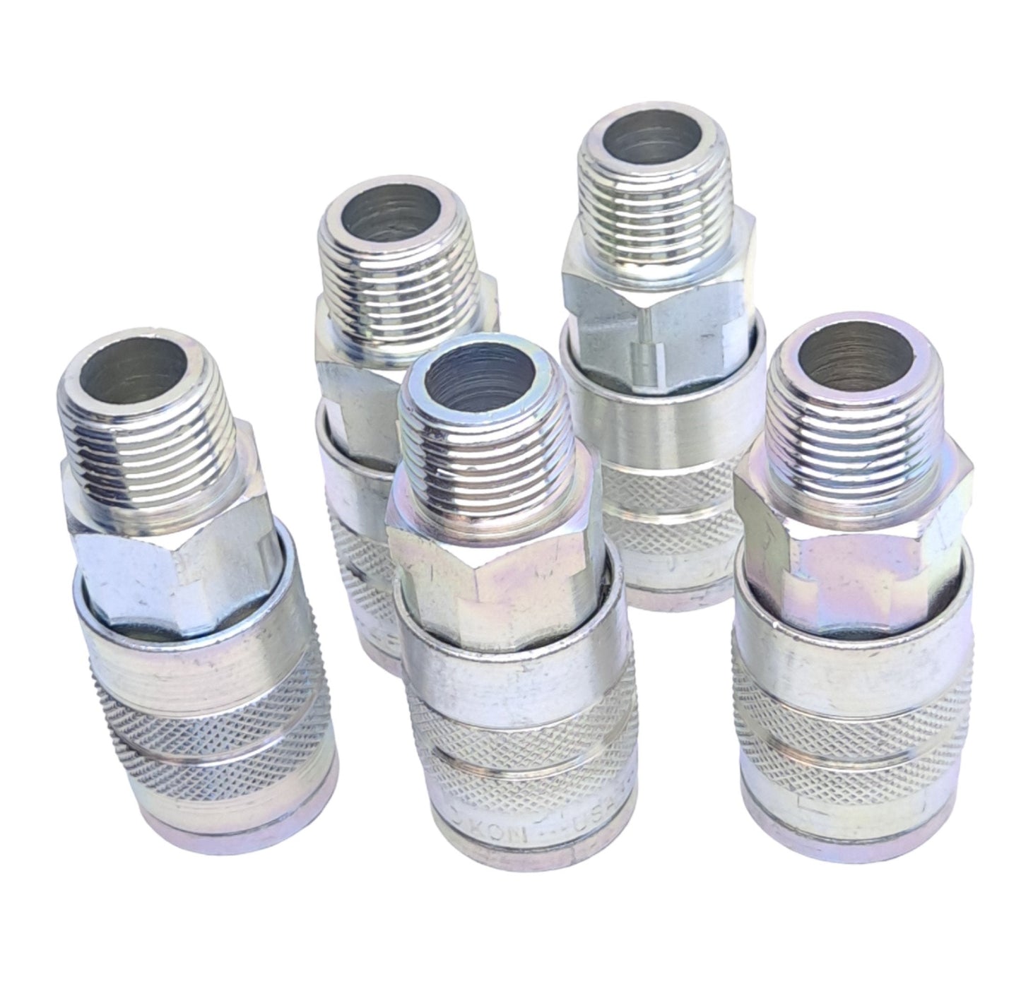 New Lot of 5 Dixon 4FM4 Pneumatic Quick Disconnect Coupler, 1/2in NPTF Male, 500 PSI