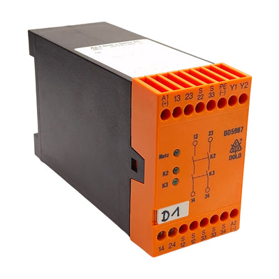 Used Dold BD 5987.02 DC24V Emergency Stop Module, 2NO 220VAC Contacts, 24VDC Control