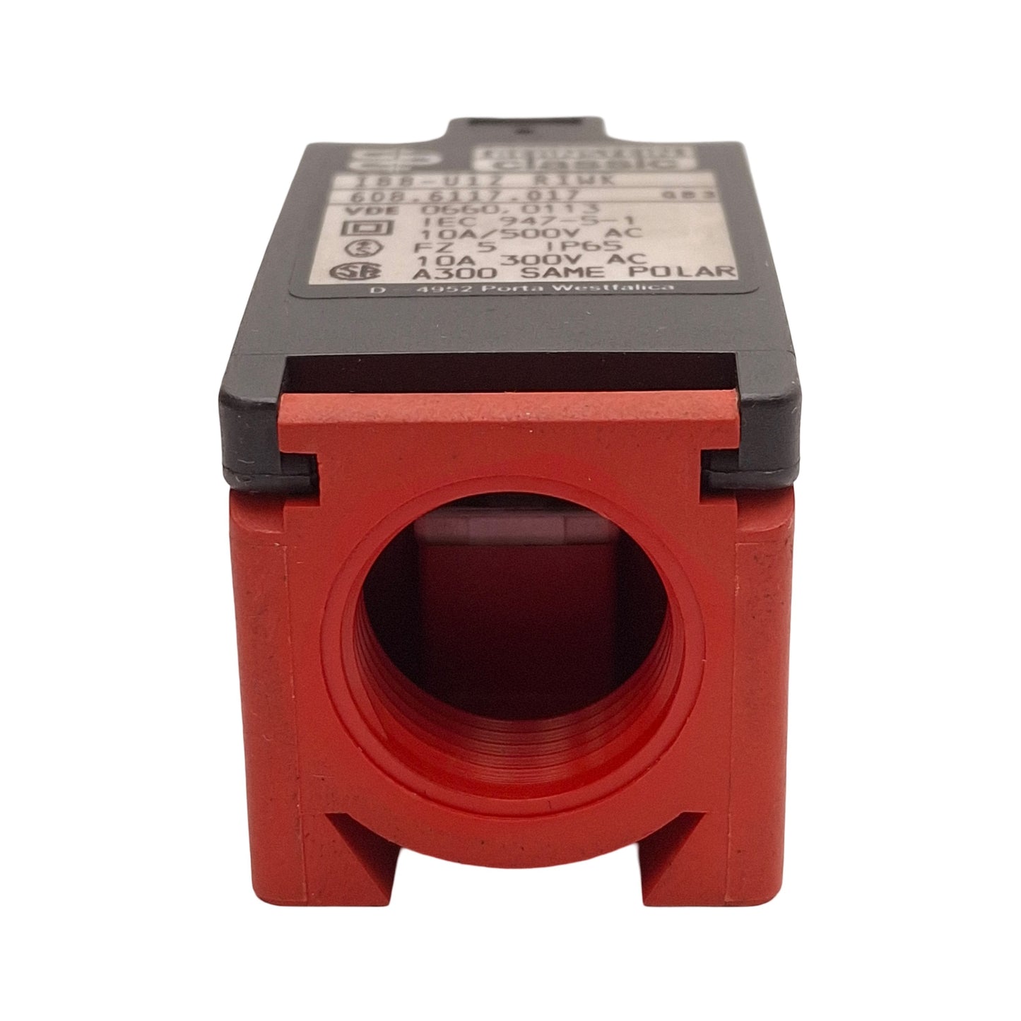 Used Bernstein I88-U1Z RIWK Roller Plunger Limit Switch, 10A 300VAC, 1NO + 1NC