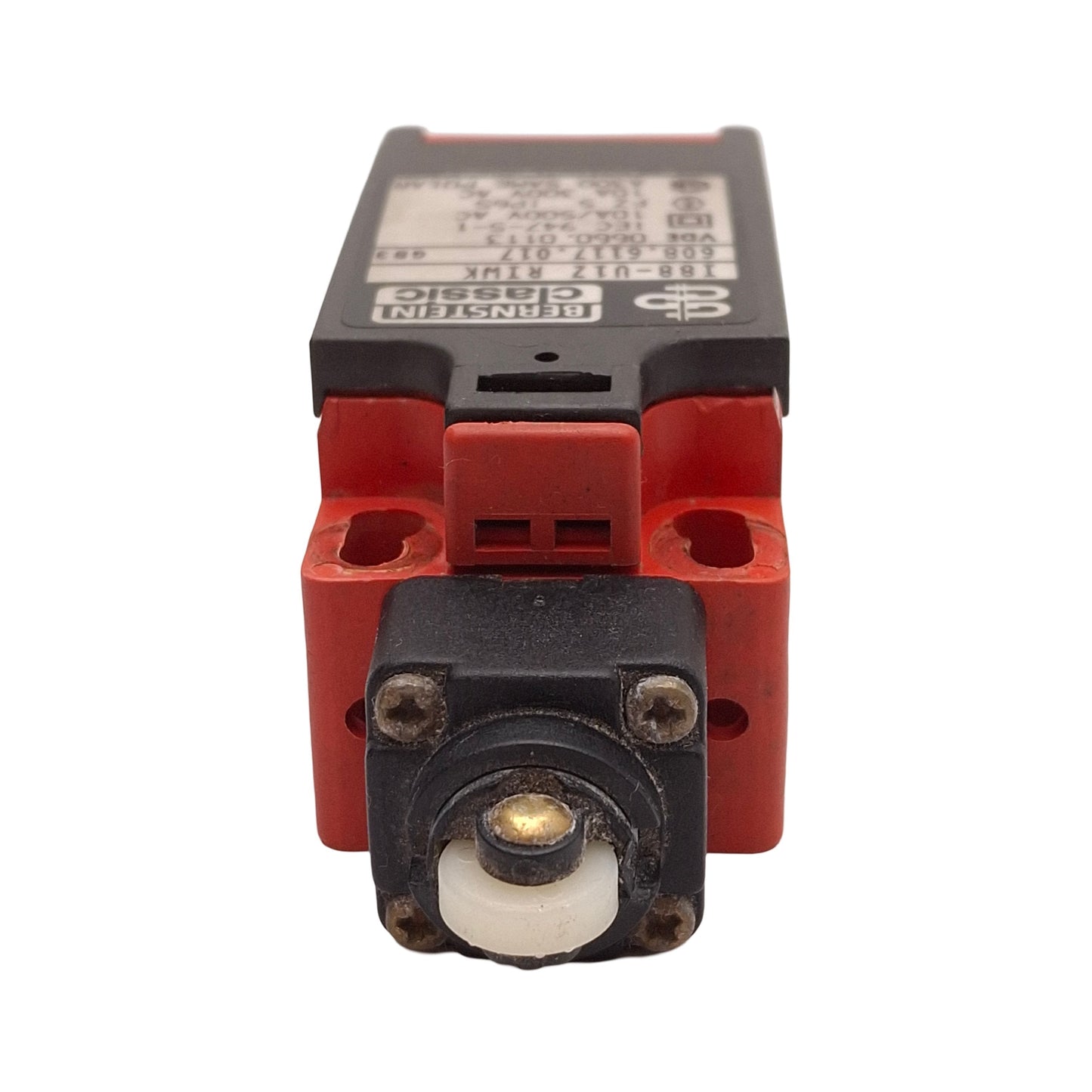 Used Bernstein I88-U1Z RIWK Roller Plunger Limit Switch, 10A 300VAC, 1NO + 1NC